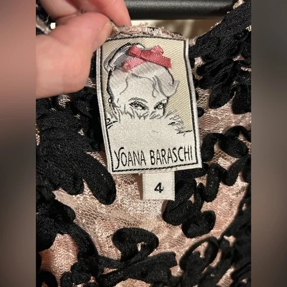 Yoana Baraschi Anthropologie Sheer Jardim Lace Dress Black Women’s Sz 4 - Picture 8 of 10